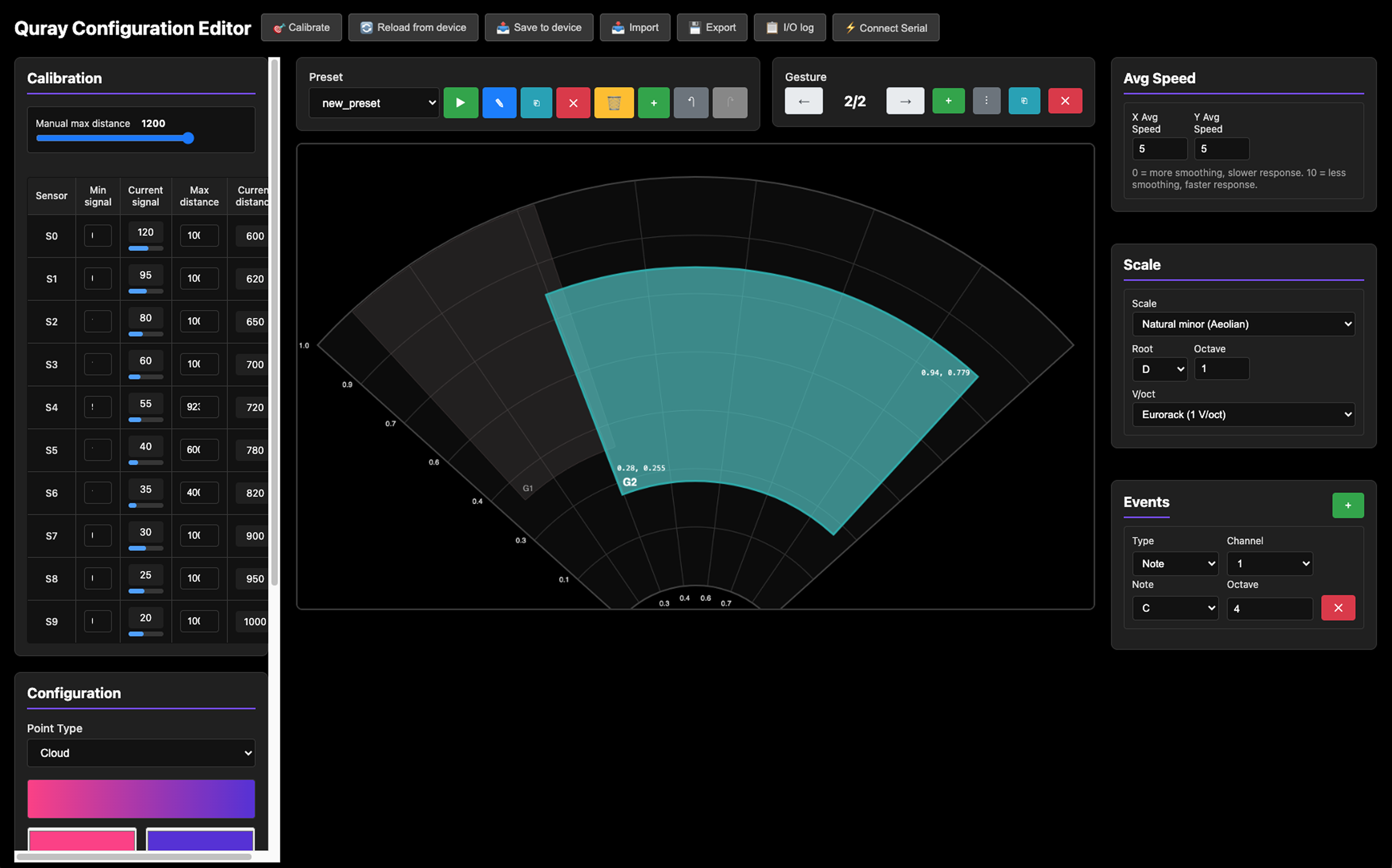 The original Quray configurator, built to test the sensors