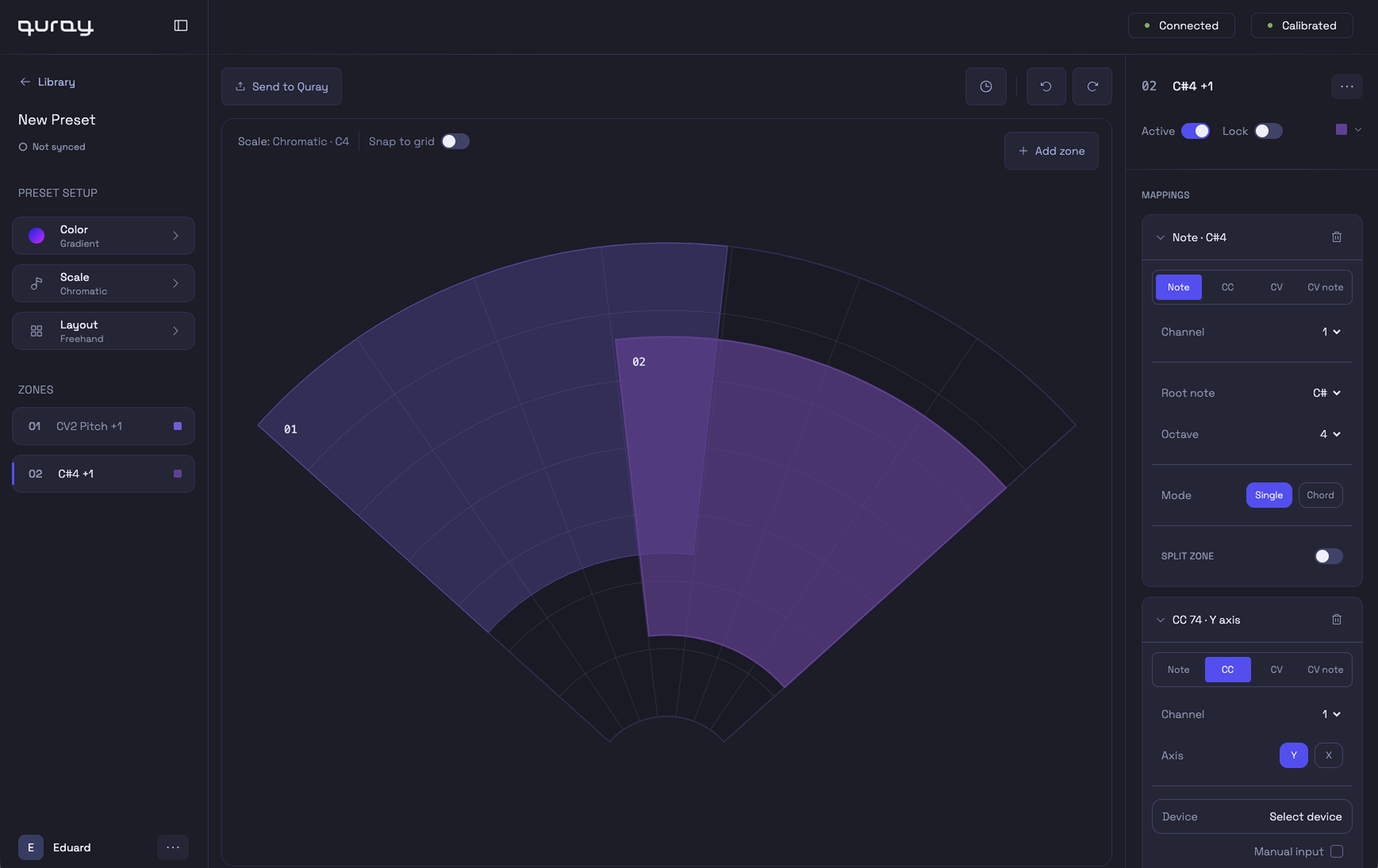 The Quray editor screen
