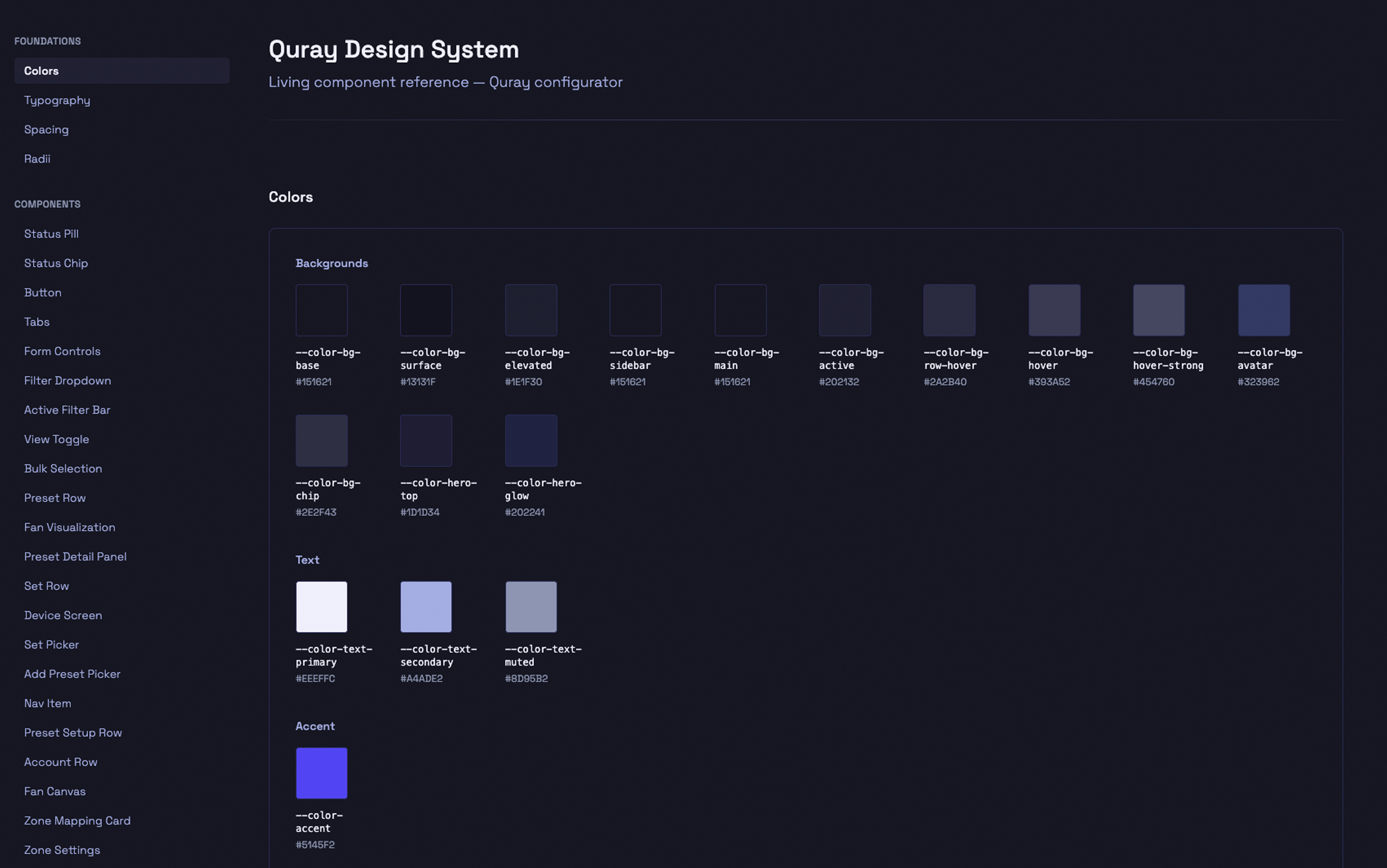 Quray living styleguide