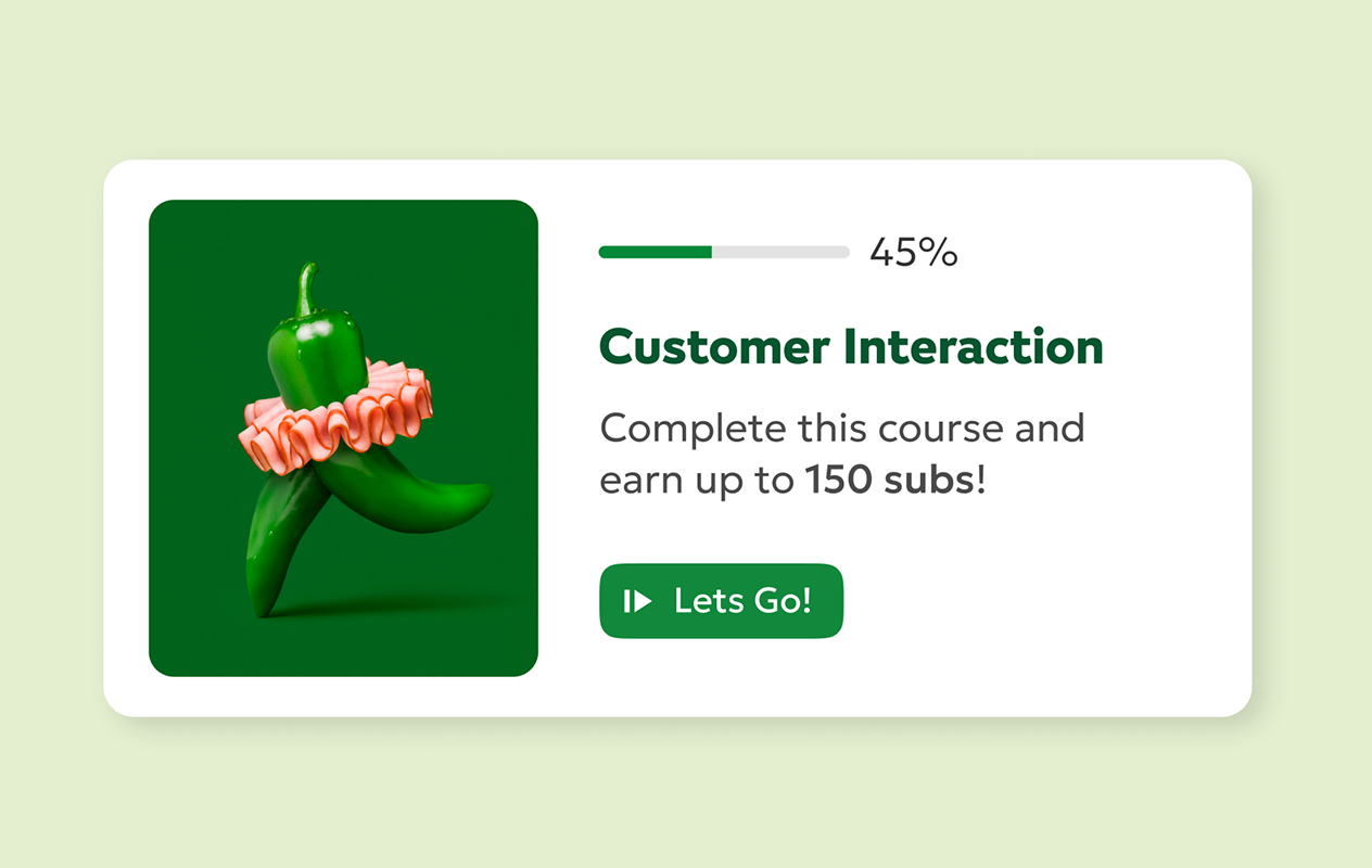 Course list and lesson detail screens in the employee onboarding flow